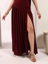 Strapless High Slit Dress