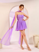 Lavender Strapless Mini Dress