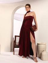 Strapless High Slit Dress