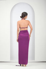 Scarlet Siren Draped Two-Piece Set(Purple)