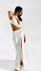 Cut out maxi dress with high slit