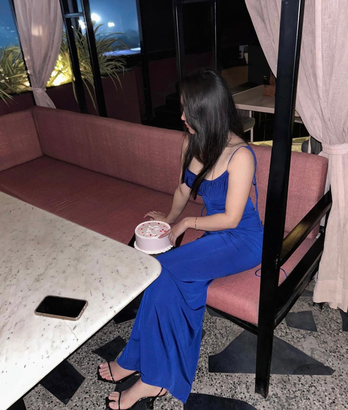 Draped backless dress