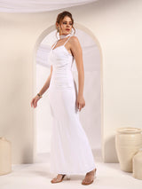 Wrap Around Neck Maxi Dress
