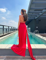 High side slit cut out maxi dress