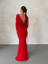 Cowl Neck Backless maxi dress