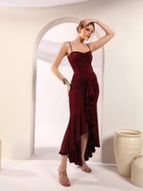 Ruffled Front Midi Dress