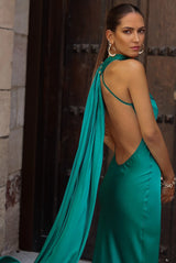 Tie Neck One Shoulder backless dress