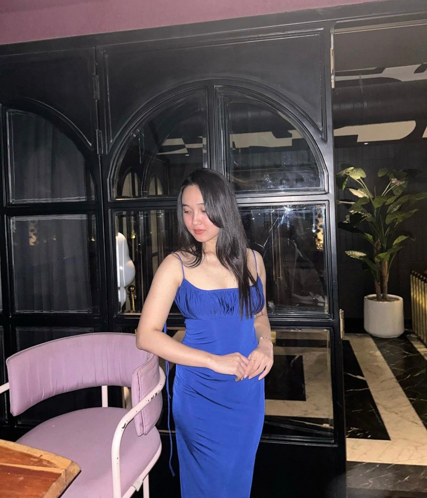 Draped backless dress