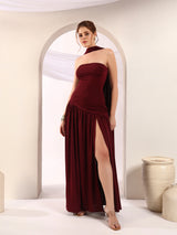 Strapless High Slit Dress