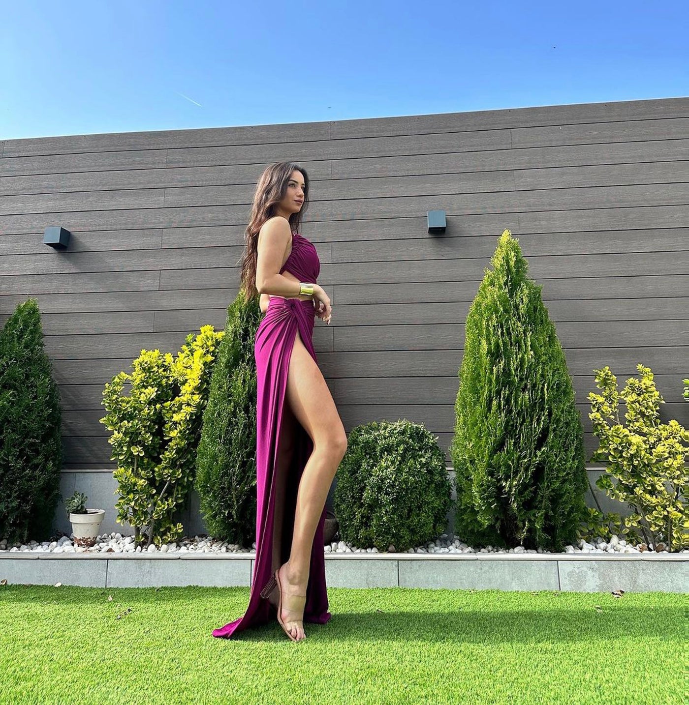 Scarlet Siren Draped Two-Piece Set (Purple)