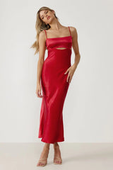 Red maxi dress