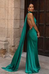 Tie Neck One Shoulder backless dress