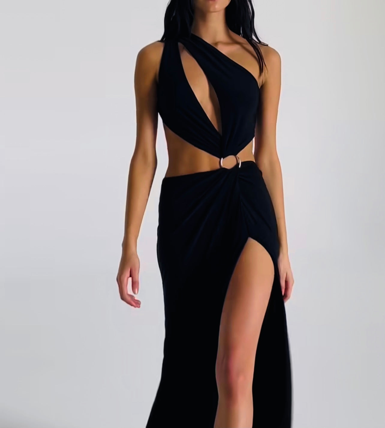 Cut out maxi dress with high slit