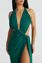 Emerald Enchantment Cutout Dress