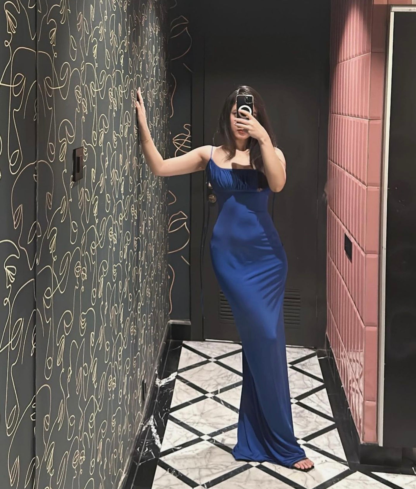 Draped backless dress