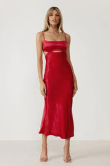 Red maxi dress