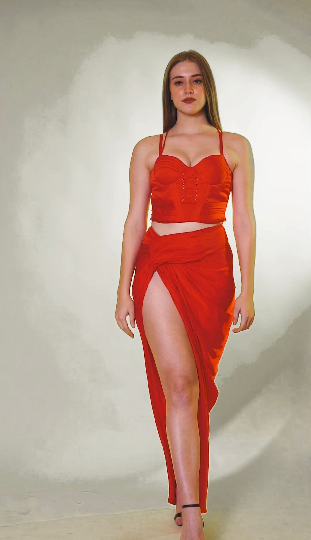 Red Sweetheart corset set