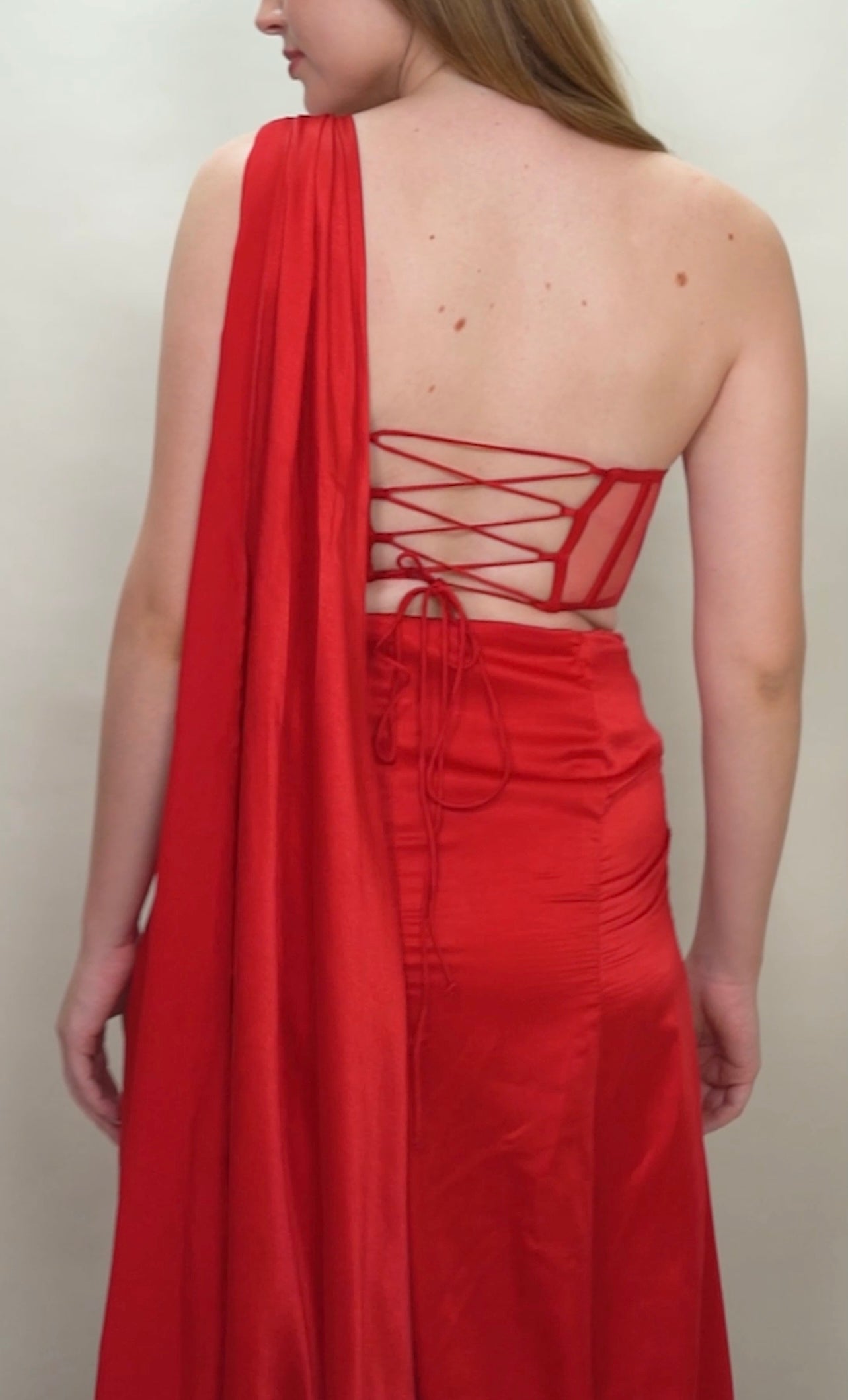 Flaming Red saree with corset