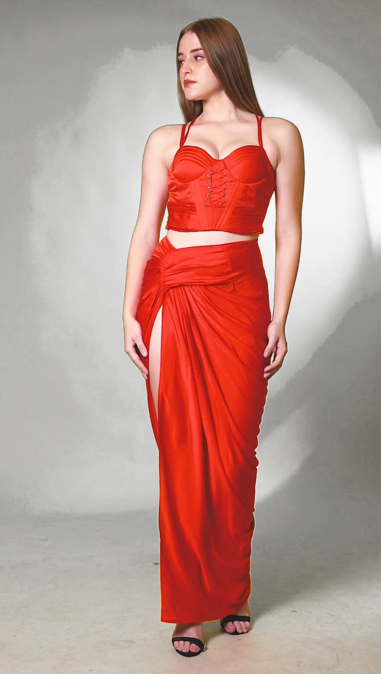 Red Sweetheart corset set