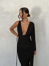 Backless one extended long sleeves Dress