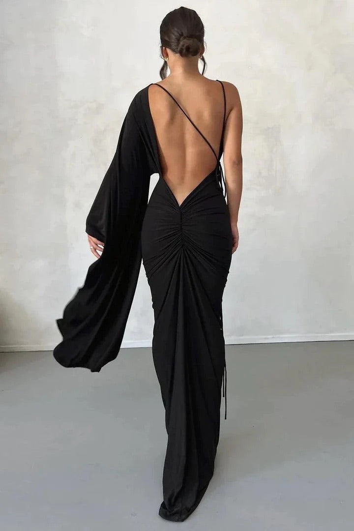 Backless one extended long sleeves Dress