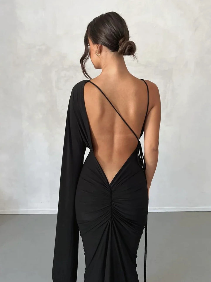 Backless one extended long sleeves Dress