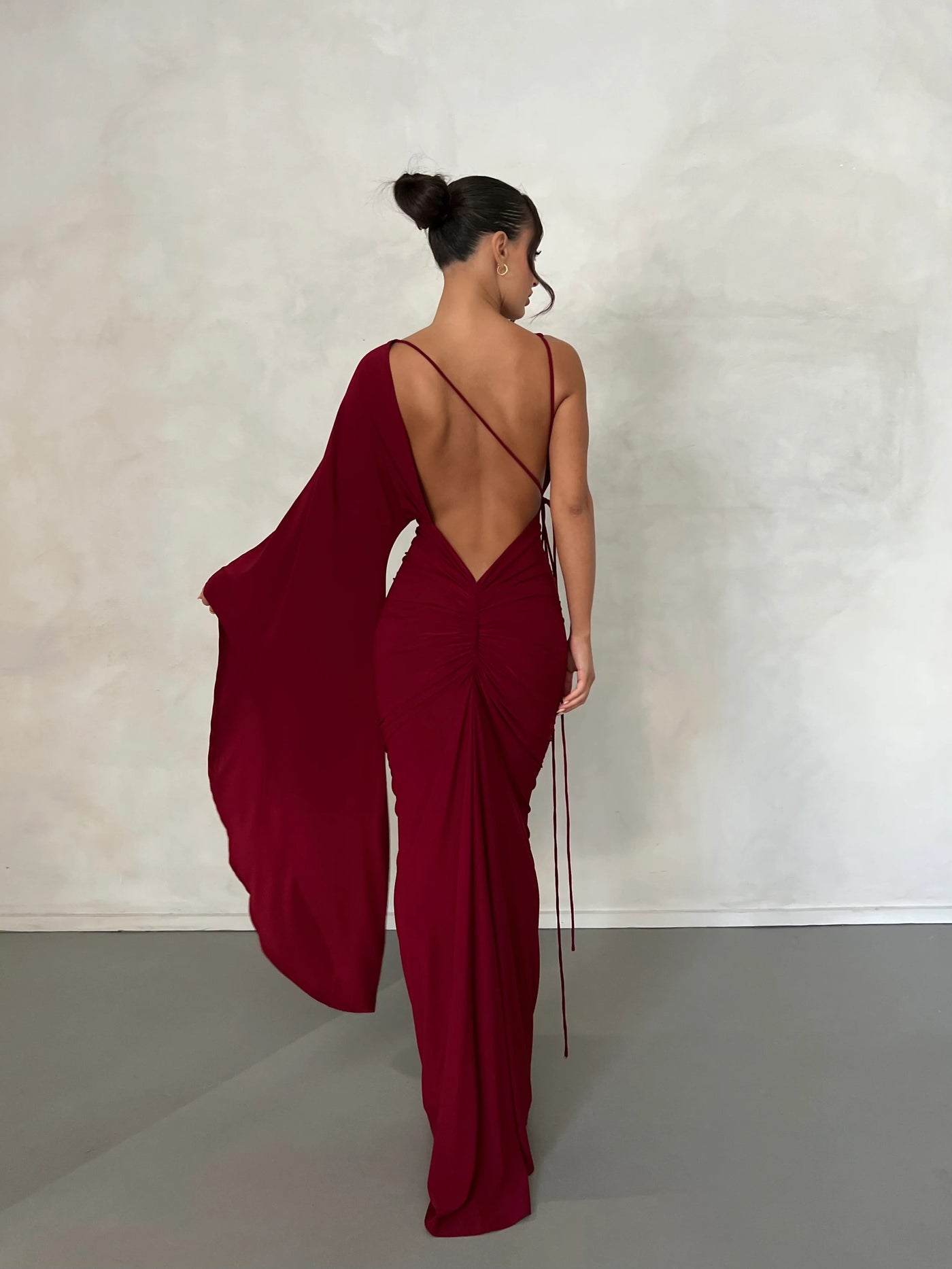 Backless one extended long sleeves Dress — premium backless dress by Label Shalini