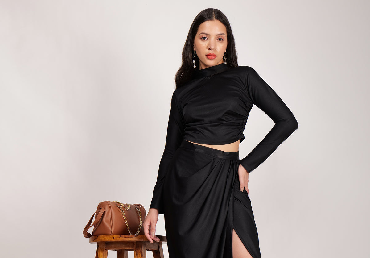 Black Cowl Top