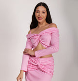 Bloom Pink Wrap Crop Top