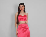 Hot Pink Glow Satin Cami Top