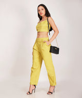 High raise Pants with matching Crop Top