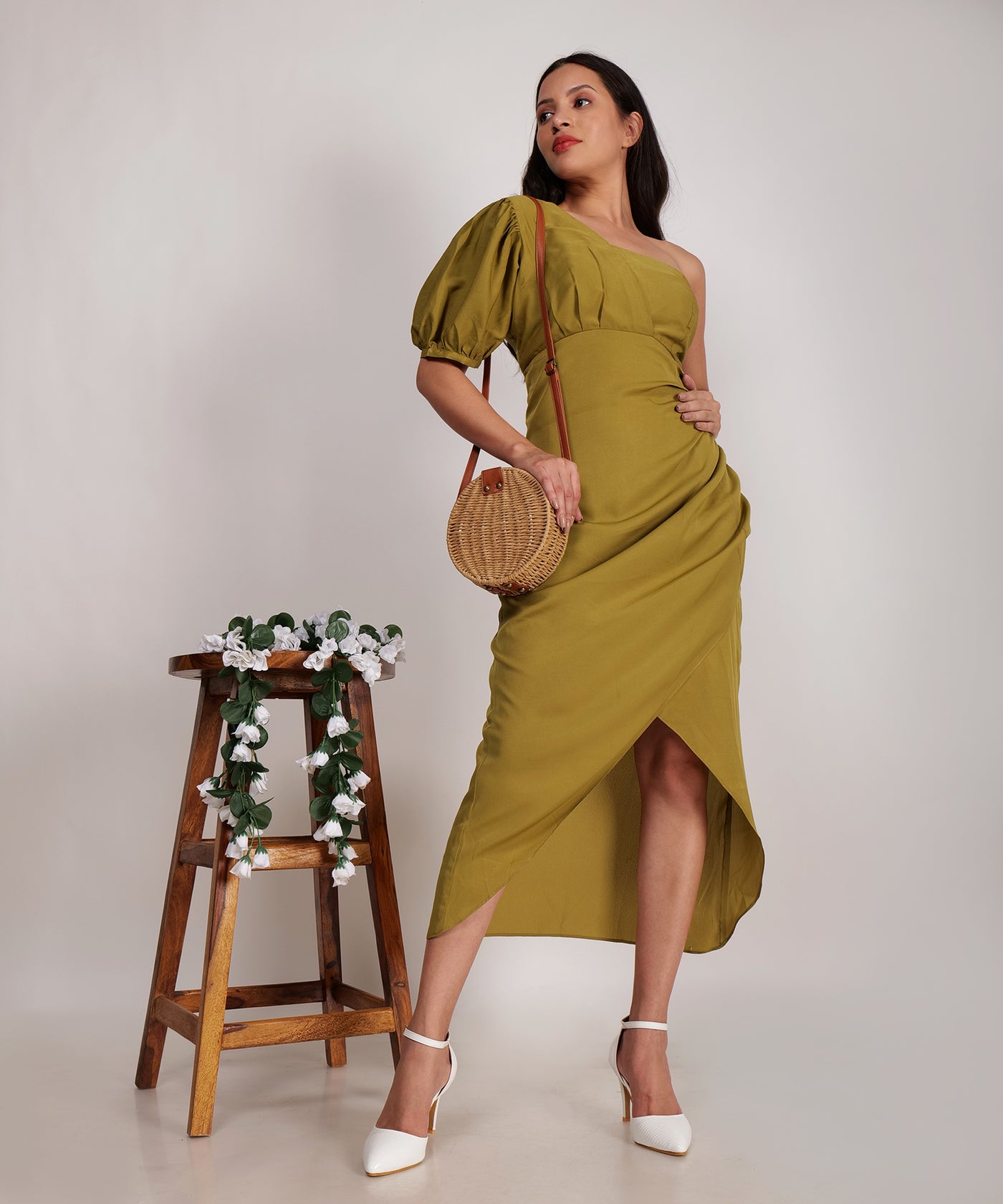 Check Me Out Olive Dress — premium party wear dress by Label Shalini