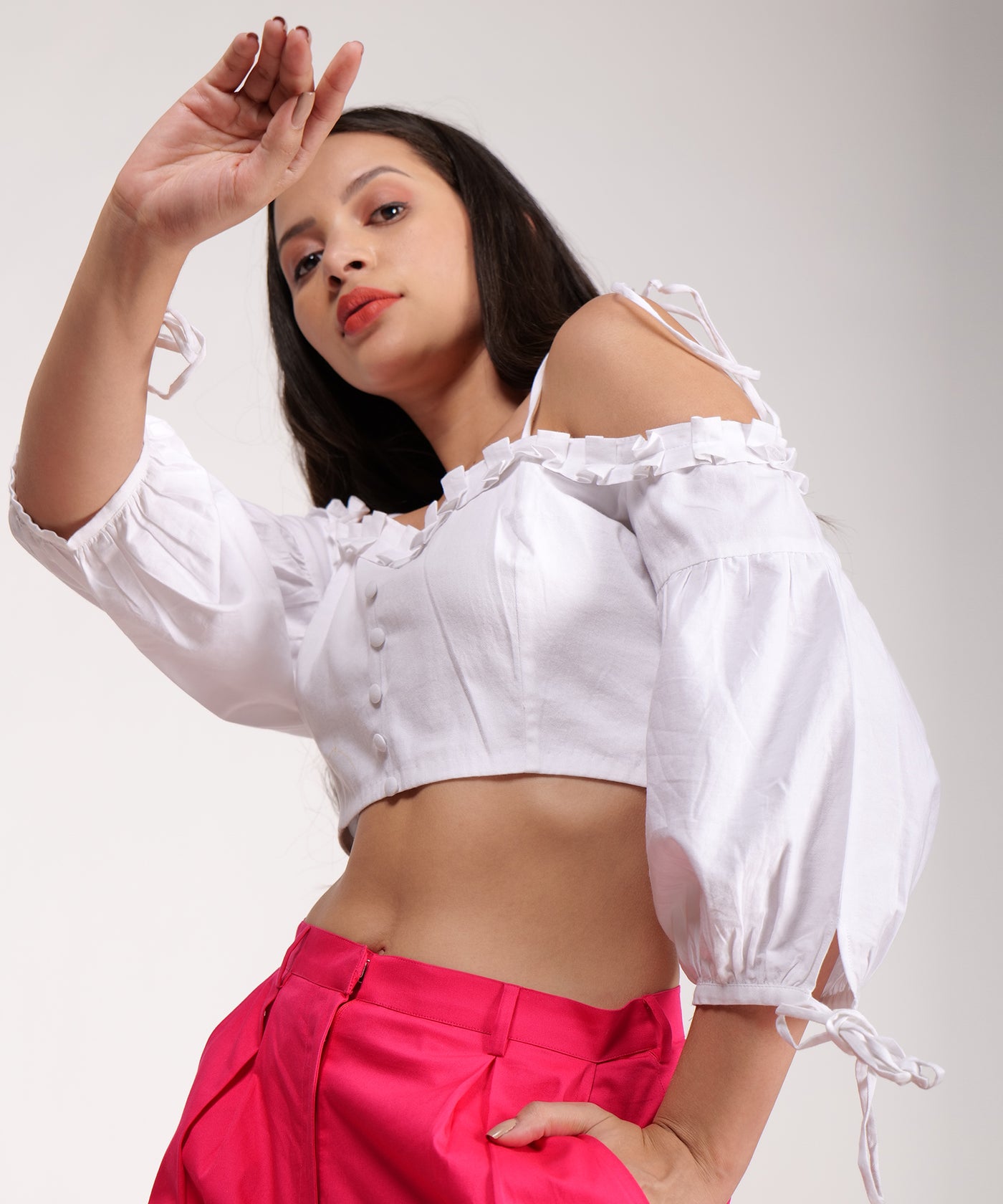 Off Shoulder Crop Top — premium party top by Label Shalini