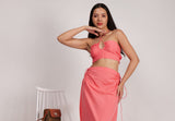 Melody Peach Tie Crop Top