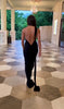 Black One Shoulder Backless Gown