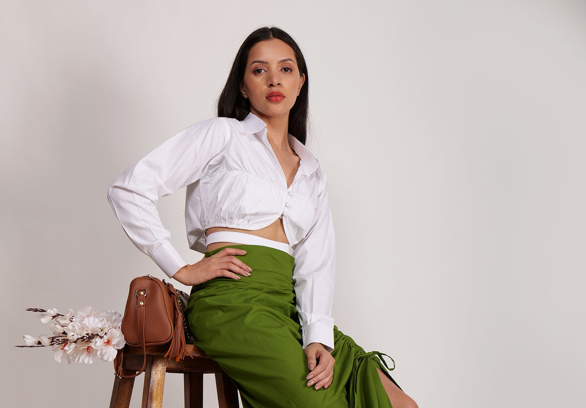 White Crop Shirt