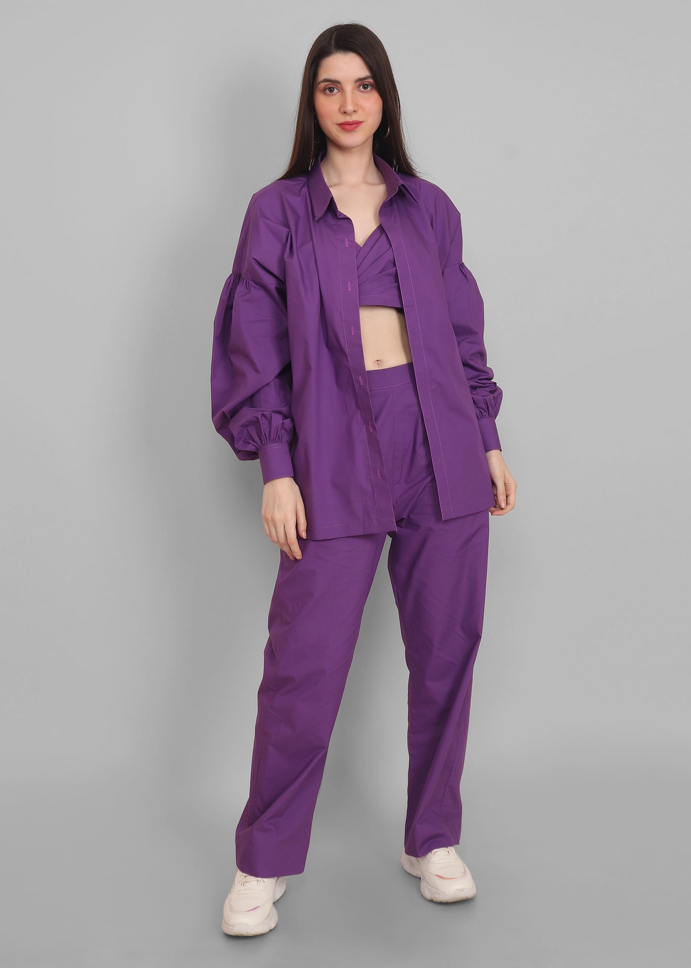 Electric violet 3 piece set — premium two-piece set by Label Shalini