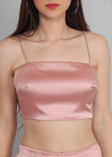 Rose side cut mini skirt with cami top